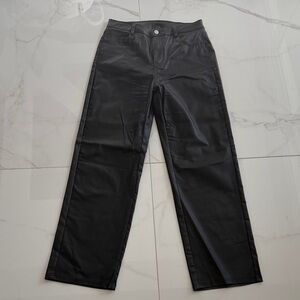 Classic Black Women's Faux Leather Jeans